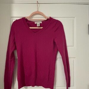 Magenta V-Neck Sweater